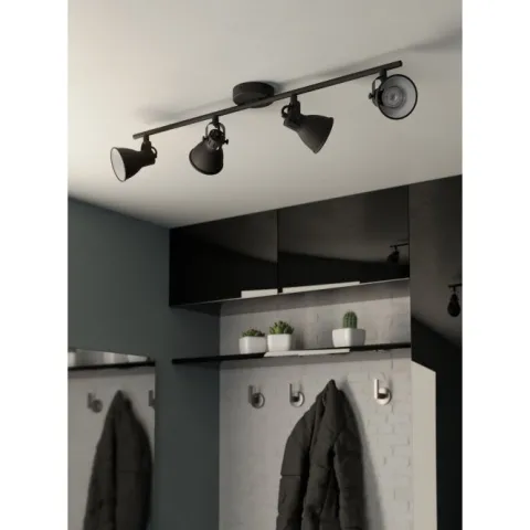 Candeeiro de Teto LED com 4 Projetores Ajustáveis Preto SERAS 2 EGLO 98408