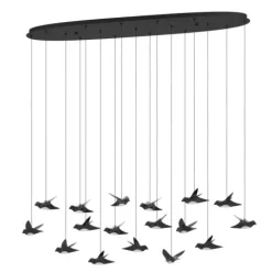 Candeeiro de teto LED com 17 pássaros em níquel-nero PARATEBUENO EGLO 390353