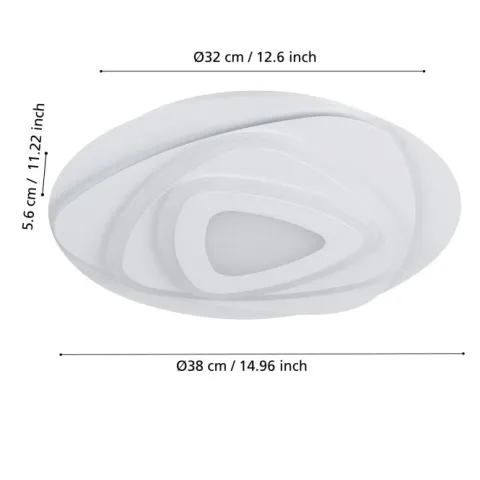 Candeeiro de teto LED com superfície redonda branca PALAGIANO EGLO 900864