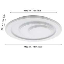 Candeeiro de teto LED com superfície redonda branco PALAGIANO EGLO 32052
