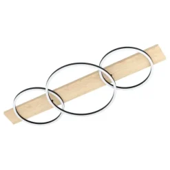 Candeeiro de teto LED com três anéis preto e carvalho BOYAL EGLO 901717
