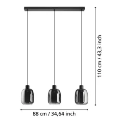 Candeeiro de teto LED com vidro preto translúcido MOLOCHIO-Z EGLO 901121