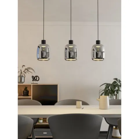 Candeeiro de teto LED com vidro preto translúcido MOLOCHIO-Z EGLO 901121
