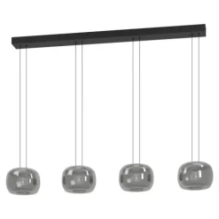 Candeeiro de teto LED com vidro fumado HORTUNAS EGLO 390433