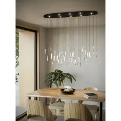 Candeeiro de teto LED com vidros lapidados e efeito cristal SARDENARA EGLO 390349