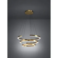 Candeeiro de teto LED dourado com três anéis LABONETE EGLO 390517