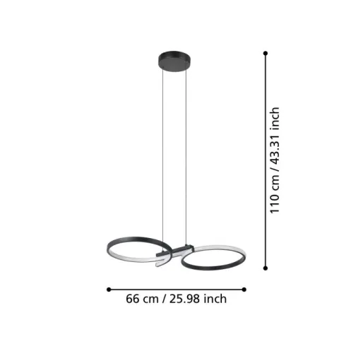 Candeeiro de teto LED elegante e curvo SERPINS EGLO 901267