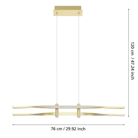 Candeeiro de teto LED em latão escovado COLMEAL EGLO 901226