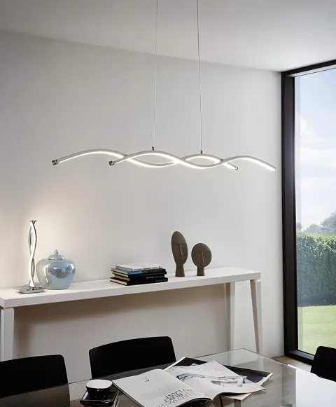 Candeeiro de teto LED em metal cromado 87 cm LASANA 2 EGLO 96103