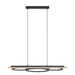 Candeeiro de teto LED preto com madeira BOYAL EGLO 901714