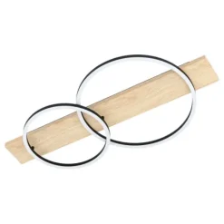 Candeeiro de teto LED preto com detalhe carvalho BOYAL EGLO 901716