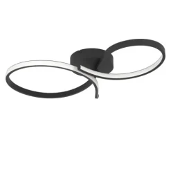 Candeeiro de teto LED preto com detalhe branco SERPINS EGLO 901266