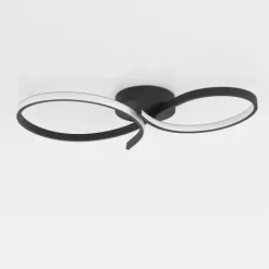 Candeeiro de teto LED preto com detalhe branco SERPINS EGLO 901266