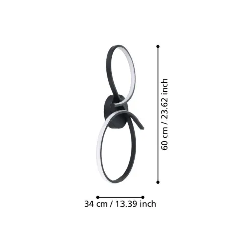 Candeeiro de teto LED preto com detalhe branco SERPINS EGLO 901266