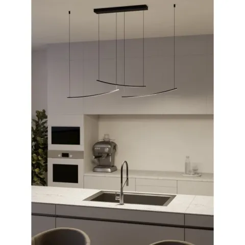Candeeiro de teto LED preto com altura ajustável VILLEGGI EGLO 902166