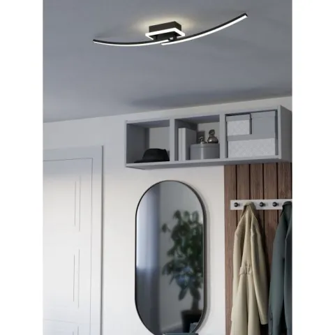 Candeeiro de teto LED preto e branco LUNGOLAGO EGLO 901217