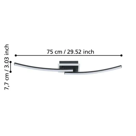 Candeeiro de teto LED preto e branco LUNGOLAGO EGLO 901217
