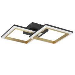 Candeeiro de teto LED preto e latão CALLIERA EGLO 901225