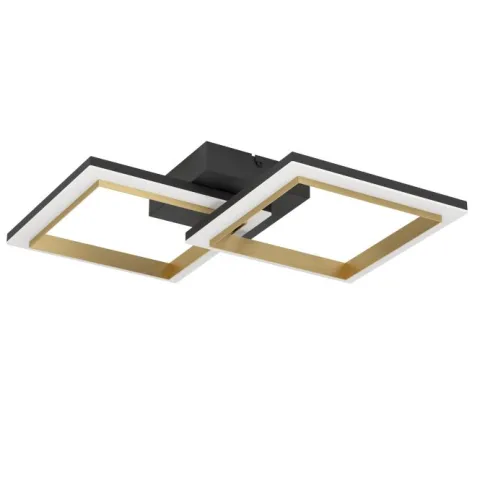 Candeeiro de teto LED preto e latão CALLIERA EGLO 901225