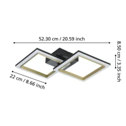 Candeeiro de teto LED preto e latão CALLIERA EGLO 901225