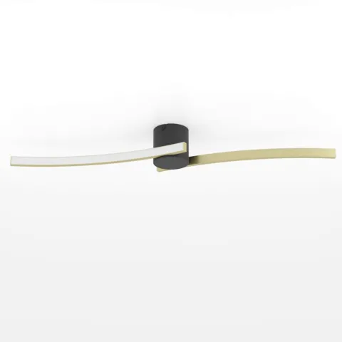 Candeeiro de teto LED preto e latão escovado AIETA EGLO 901215