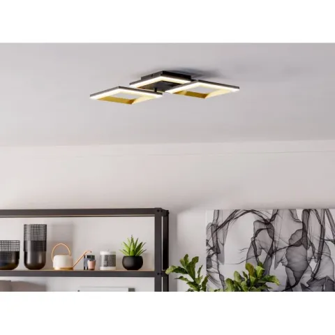 Candeeiro de teto LED preto e latão CALLIERA EGLO 901222