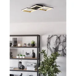 Candeeiro de teto LED preto e latão CALLIERA EGLO 901222