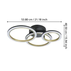 Candeeiro de teto LED preto e latão CALLIERA EGLO 901224