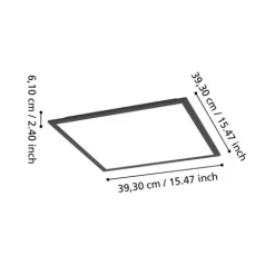 Candeeiro de teto LED quadrado preto mate MORADILLO-Z EGLO 901506