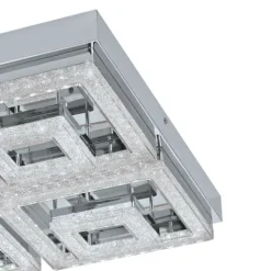 Candeeiro de Teto LED Quadrado Cromado com Cristais FRADELO EGLO 95661