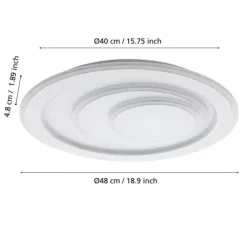 Candeeiro de teto LED redondo branco PALAGIANO EGLO 32053