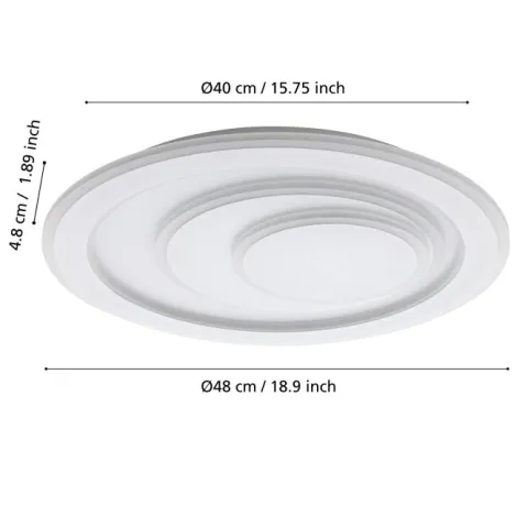 Candeeiro de teto LED redondo branco PALAGIANO EGLO 32053