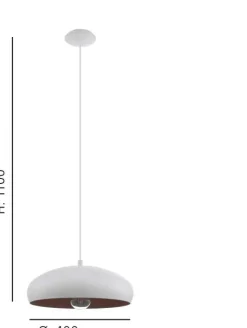 Candeeiro de Teto Metal Branco e Cobre E27 MOGANO 1 EGLO 94606