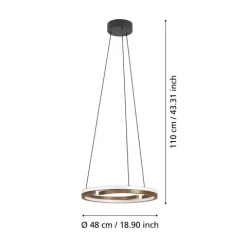Candeeiro de teto Mezzomonte, bronze, com iluminação inteligente ajustável - Eglo