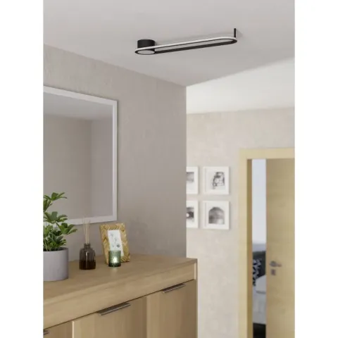 Candeeiro de teto oval preto com LED ajustável COLLECORVINO EGLO 902151