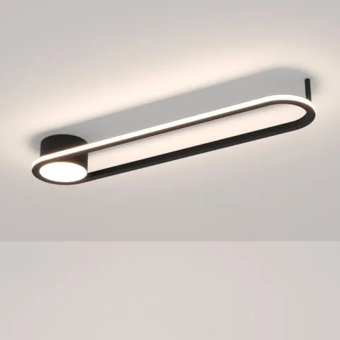 Candeeiro de teto oval preto com LED ajustável COLLECORVINO EGLO 902151