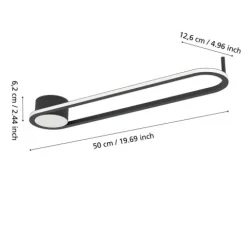 Candeeiro de teto oval preto com LED ajustável COLLECORVINO EGLO 902151