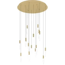 Candeeiro de teto pendente LED com baldaquim em latão e acrílico MIRADOR EGLO 390361
