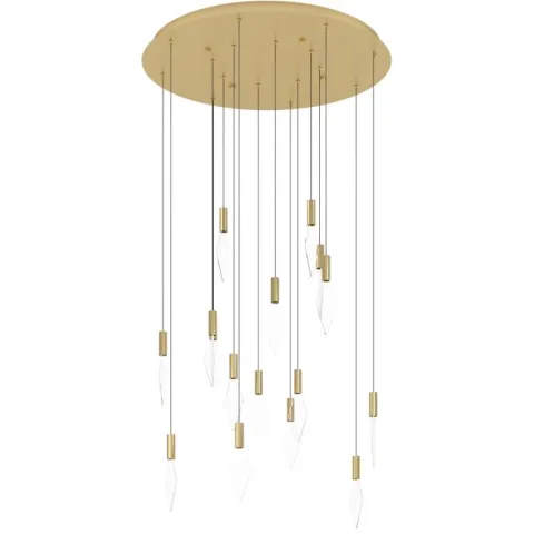 Candeeiro de teto pendente LED com baldaquim em latão e acrílico MIRADOR EGLO 390361