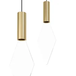 Candeeiro de teto pendente LED com baldaquim em latão e acrílico MIRADOR EGLO 390361