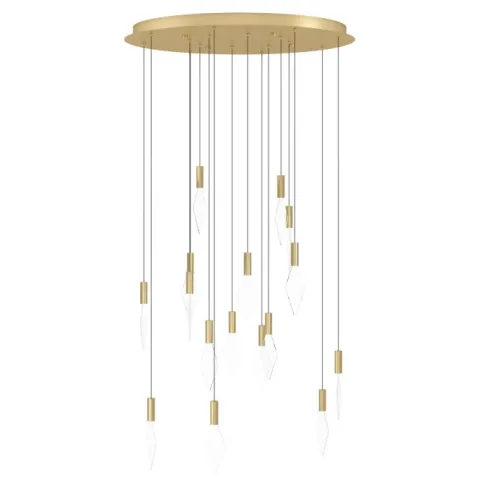 Candeeiro de teto pendente LED com baldaquim em latão e acrílico MIRADOR EGLO 390361