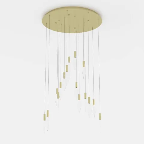 Candeeiro de teto pendente LED com baldaquim em latão e acrílico MIRADOR EGLO 390361