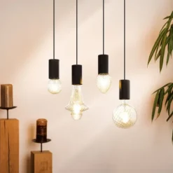Candeeiro de Teto POZUETA Preto Minimalista E27 EGLO 98661