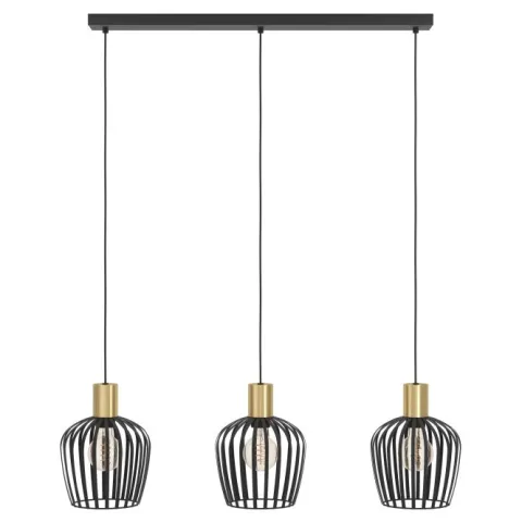 Candeeiro de teto preto com latão escovado EMPOLI EGLO 901037