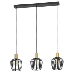 Candeeiro de teto preto com latão escovado EMPOLI EGLO 901037