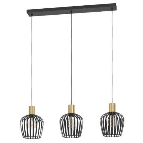 Candeeiro de teto preto com latão escovado EMPOLI EGLO 901037