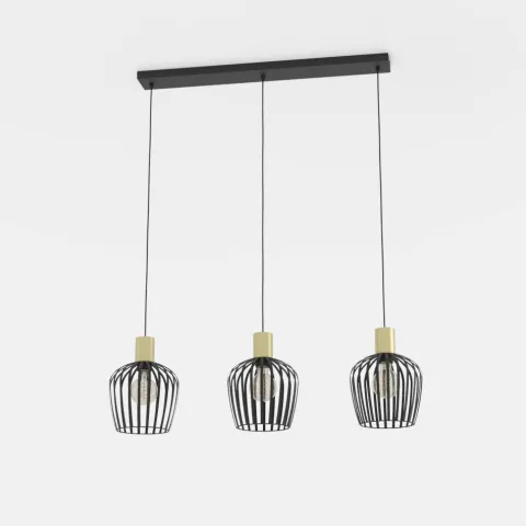 Candeeiro de teto preto com latão escovado EMPOLI EGLO 901037