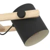 Candeeiro de teto preto-creme com madeira HORNWOOD EGLO 43517