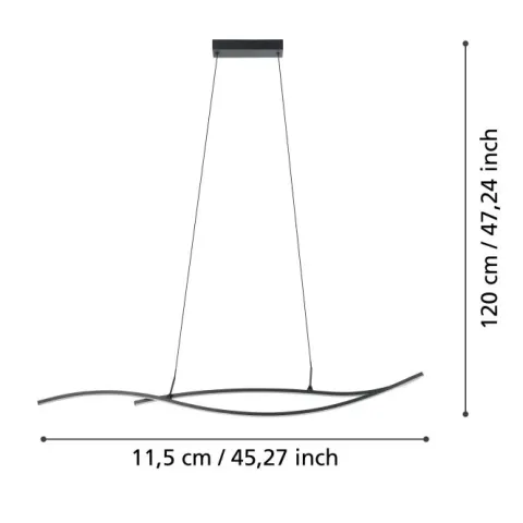 Candeeiro de teto preto e branco GRISOLIA EGLO 901207