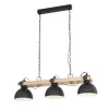 Candeeiro de teto preto e madeira com 3 soquetes E27 LUBENHAM EGLO 43992